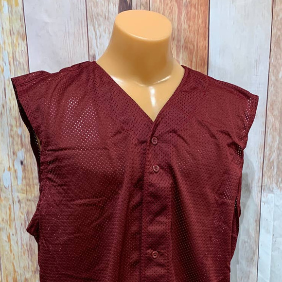 New Tag Team Uniform Adult 2XL Button Down Baseball Mesh Jersey Tank Top Vest - Picture 2 of 5